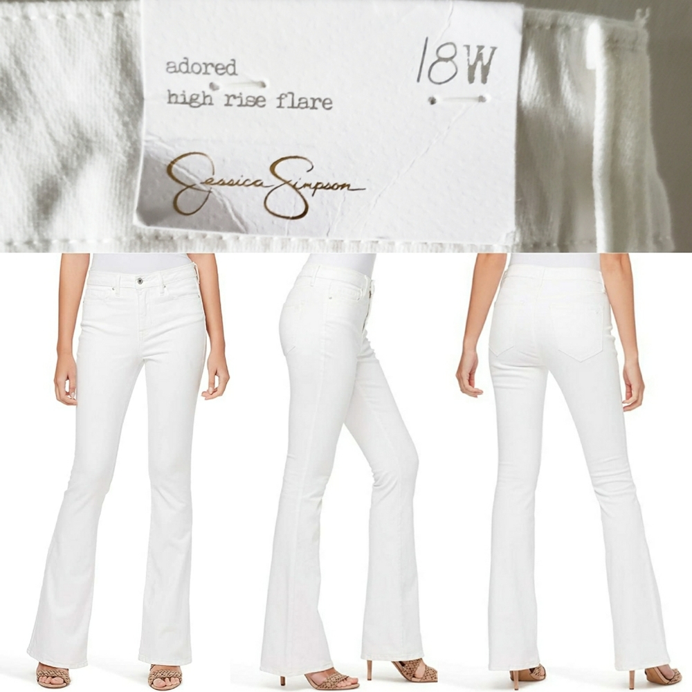 Jessica Simpson Adored High Rise Flare white Jeans NWT